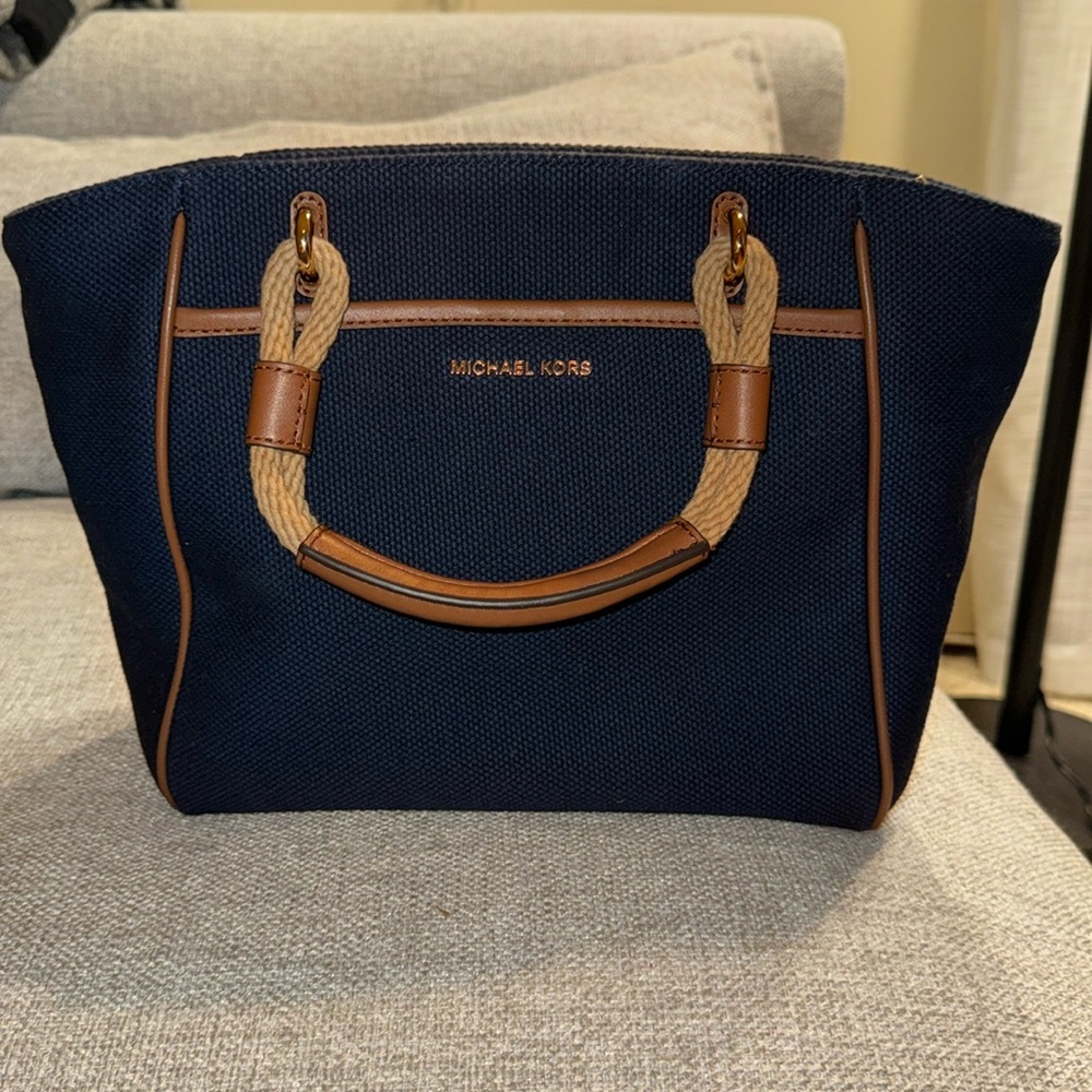 Michael Kors Talia Small Cotton Canvas Tote Bag